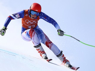 Slovenská lyžiarka Petra Vlhová počas tréningu zjazdu žien v stredisku Čongson na ZOH.