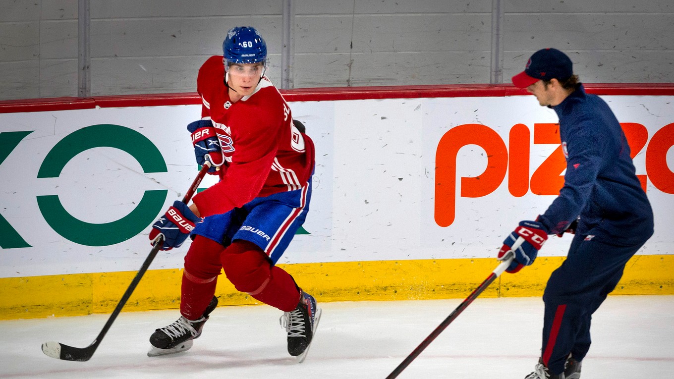 Juraj Slafkovský na prípravnom kempe Montrealu Canadiens.