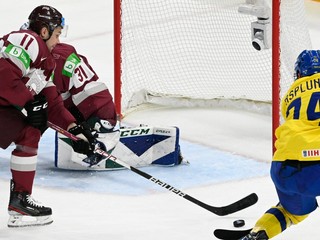 Zápas Švédsko - Lotyšsko na MS v hokeji 2022.