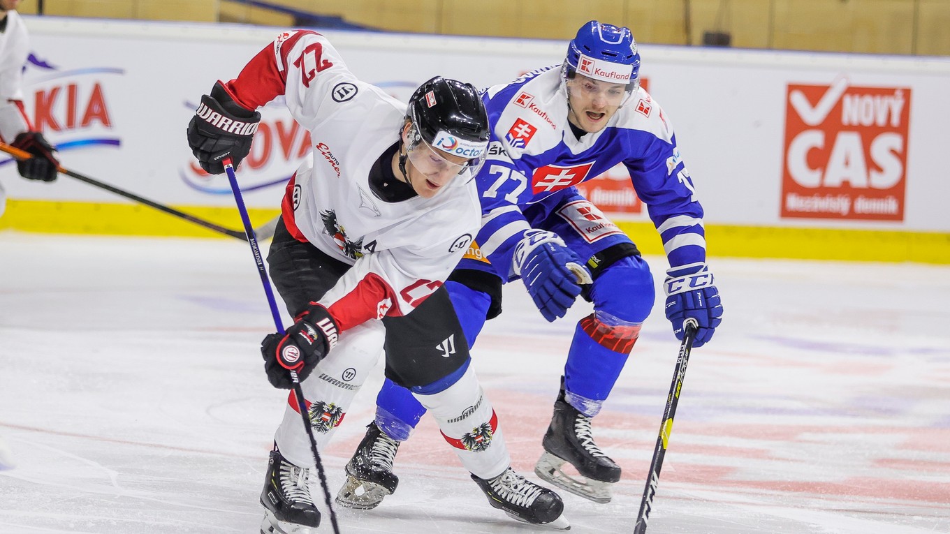 Slovensko - Rakúsko: ONLINE prenos z prípravného zápasu na MS v hokeji 2021.