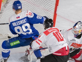 Adrián Holešinský v zápase Slovensko - Rakúsko na turnaji Nemecký pohár 2022.