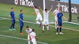 Momentka zo zápasu Slovensko - Španielsko na EURO 2020 / 2021.