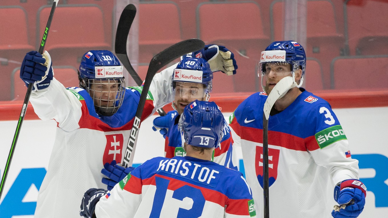 Momentka zo zápasu Slovensko - Taliansko na MS v hokeji 2022. 
