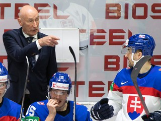 Tréner Craig Ramsay na lavičke slovenskej reprezentácie.