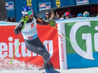 Adam Žampa v cieli 2. kola obrovského slalomu mužov Svetového pohára v Söldene.