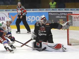Robin Rahm v bránke HC '05 Banská Bystrica.