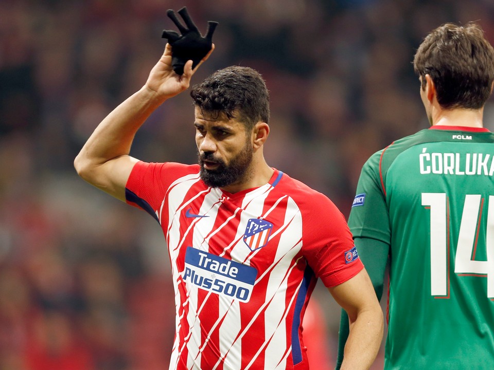 Diego Costa v drese Atlético Madrid.