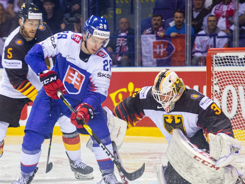 Marián Studenič v zápase Slovensko - Nemecko na MS v hokeji 2019.