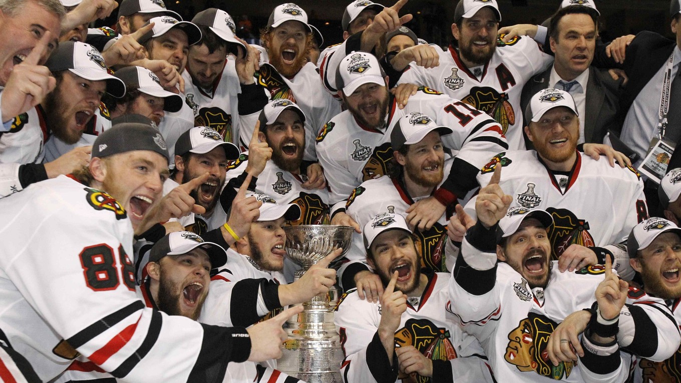 Hokejisti Chicaga Blackhawks, víťazi Stanley Cupu v roku 2010.