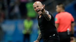 Jorge Sampaoli na lavičke Argentíny.