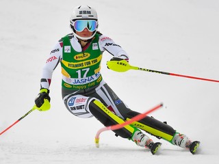 Martina Dubovská na trati počas 1. kola slalomu Svetového pohára v Jasnej.