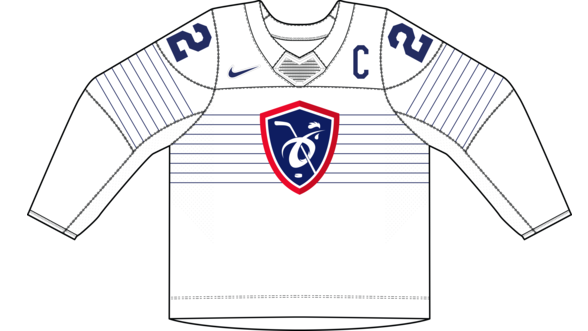 Francúzsko na MS v hokeji 2024 - dresy doma. 