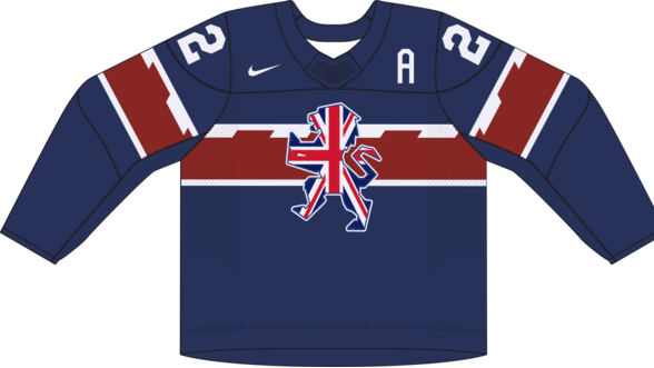 Veľká Británia na MS v hokeji 2024 - dresy vonku. 