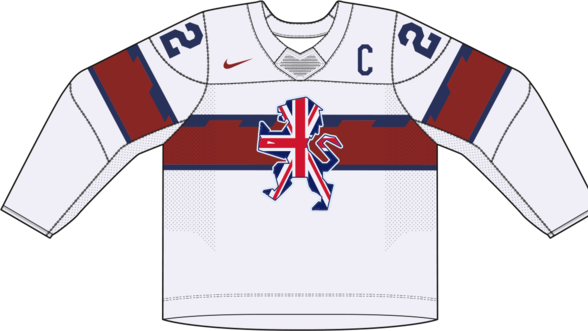 Veľká Británia na MS v hokeji 2024 - dresy doma. 