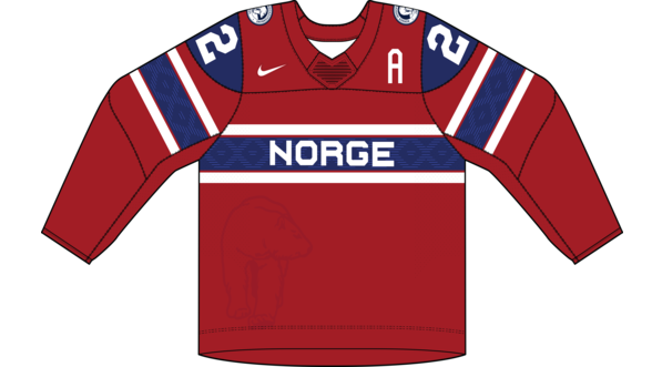 Nórsko na MS v hokeji 2024 - dresy vonku. 