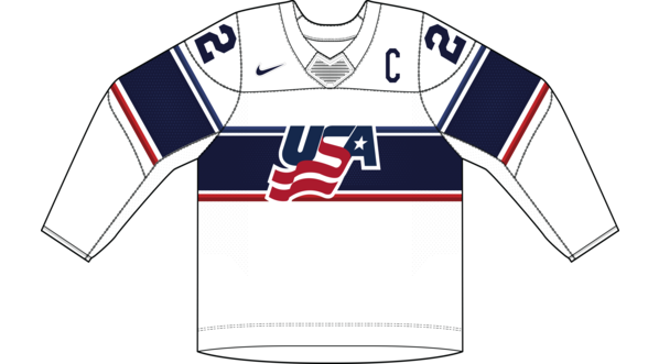 USA na MS v hokeji 2024 - dresy doma. 