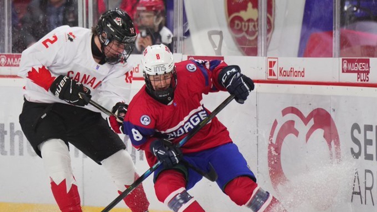 Fotka zo zápasu Nórsko - Kanada na MS U18 2026.