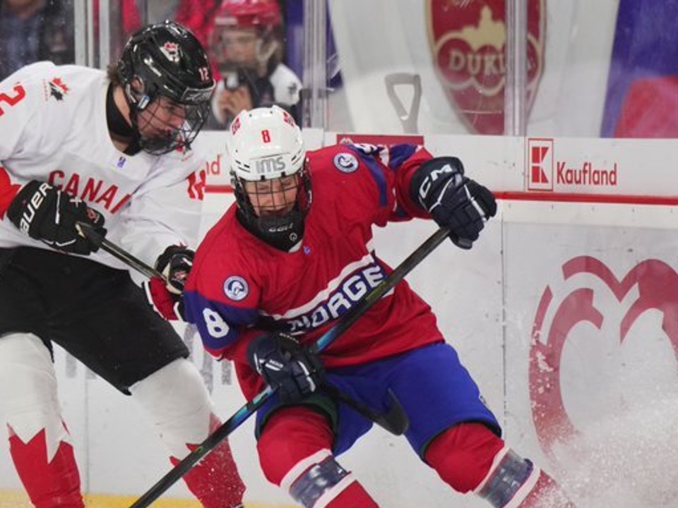 Fotka zo zápasu Nórsko - Kanada na MS U18 2026.