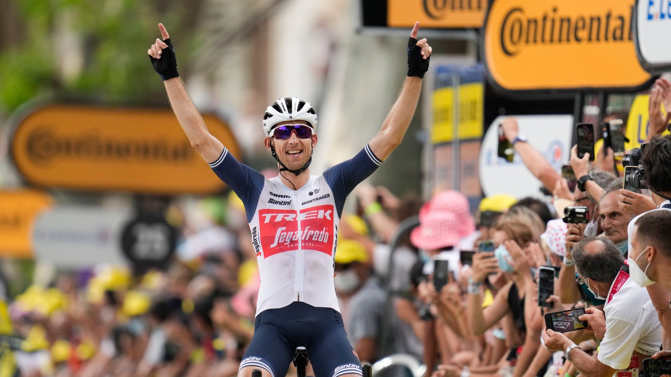 Bauke Mollema vyhráva 14. etapu na Tour de France 2021. 