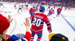 Momentka zo zápasu Montreal Canadies - Florida Panthers. Juraj Slafkovský strelil gól a pridal asistenciu. 