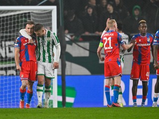 Momentka zo zápasu Ferencváros Budapešť - Viktoria Plzeň