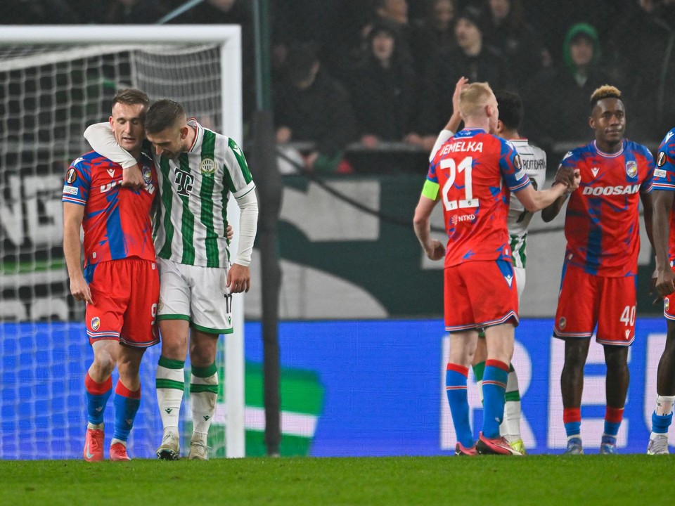 Momentka zo zápasu Ferencváros Budapešť - Viktoria Plzeň