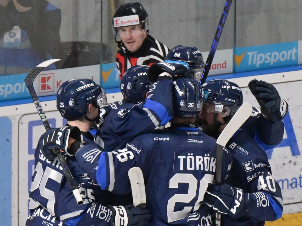 Hráči Popradu sa tešia z gólu