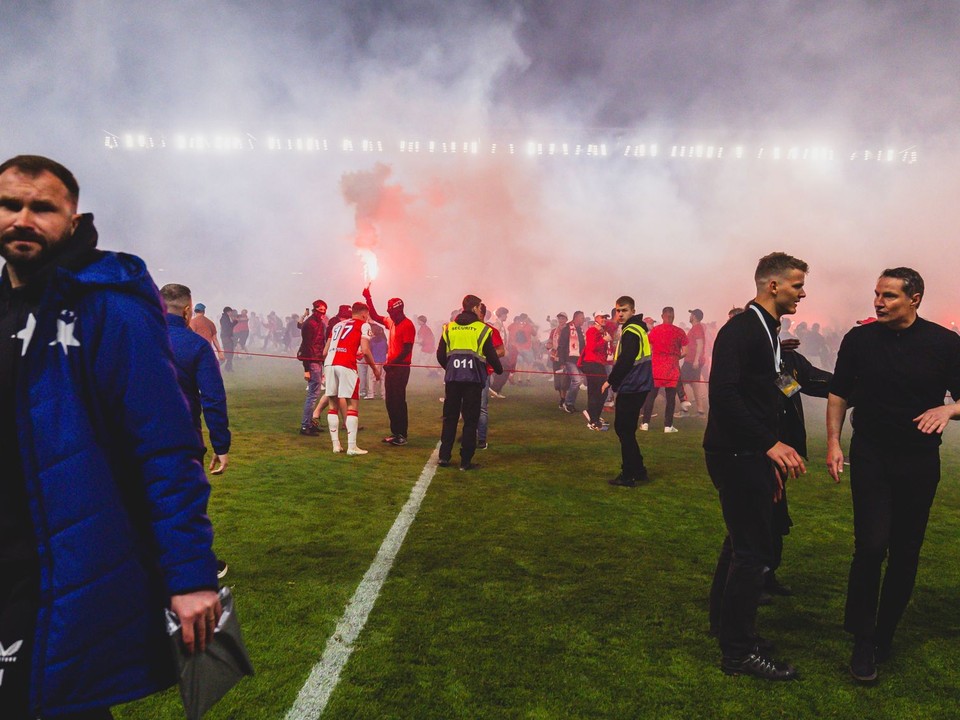 Momentka zo zápasu Slavia - Sparta.
