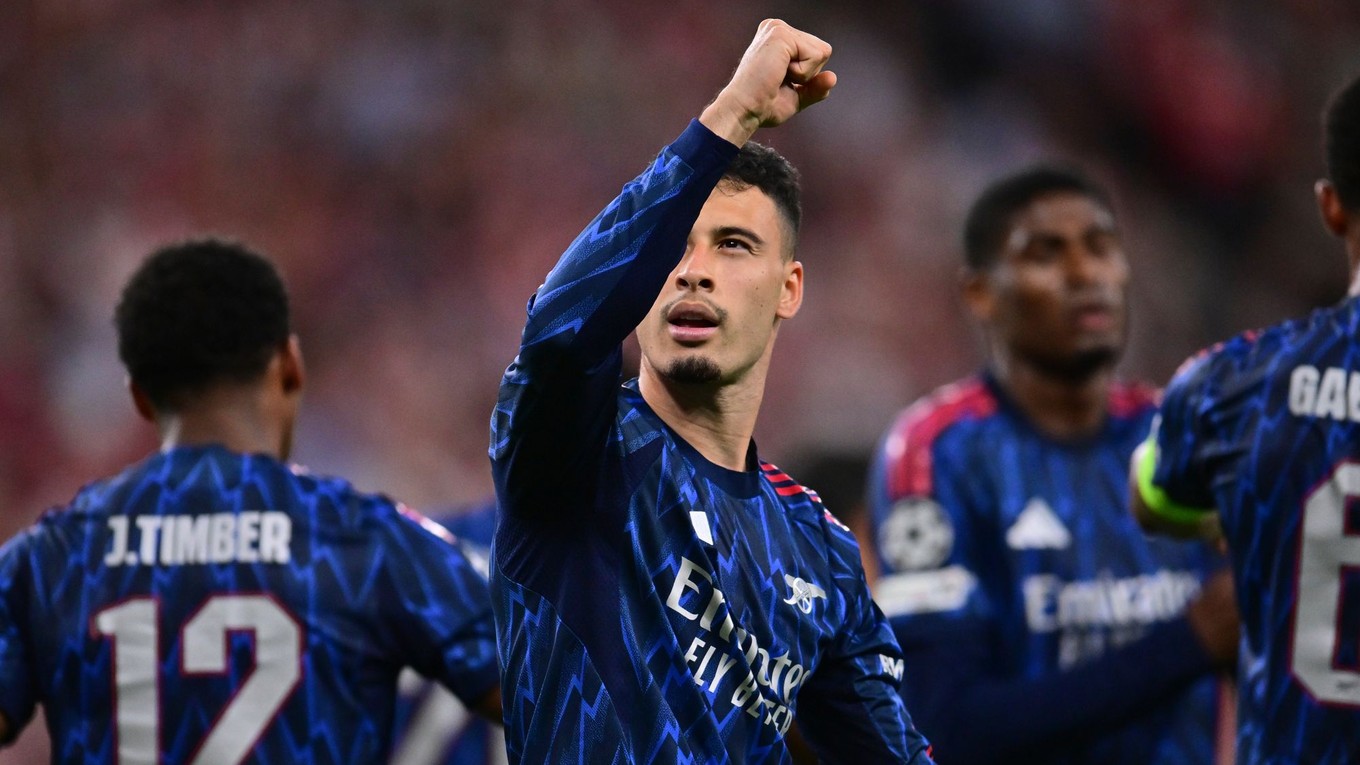 Gabriel Martinelli oslavuje gól. 