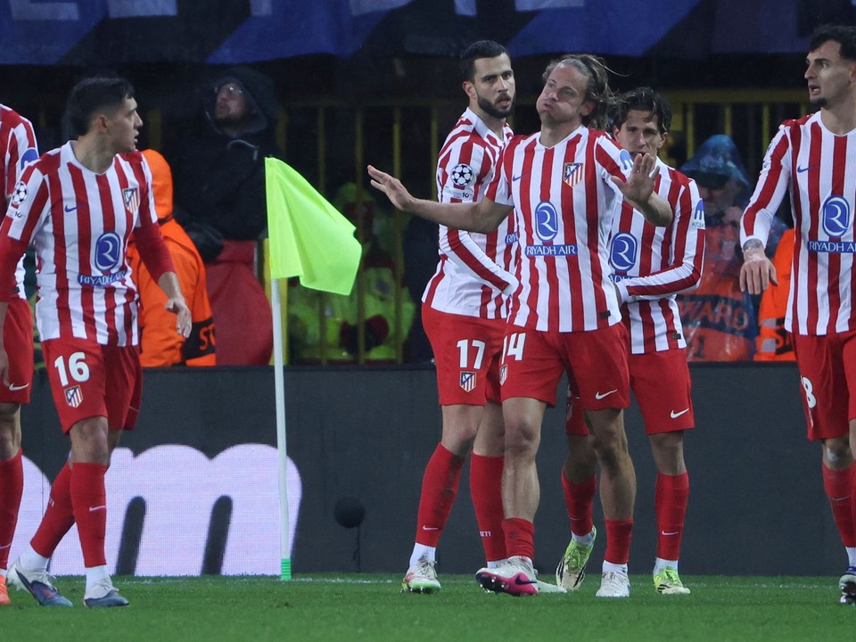 Hráči Atletica sa radujú z gólu