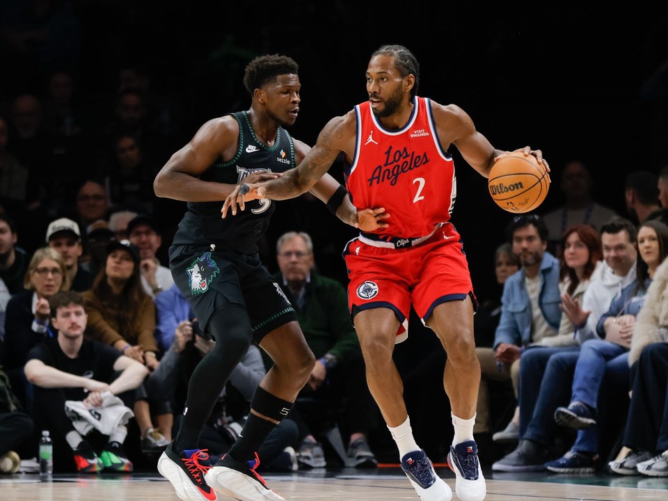 Kawhi Leonard v zápase proti Minnesote Timberowolves.
