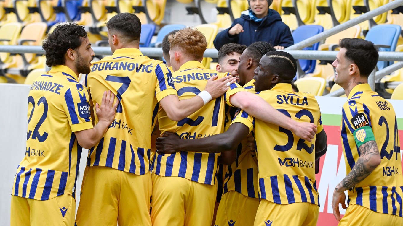 Futbalisti Dunajskej Stredy.