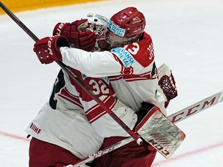 Radosť hokejistov Dánska.