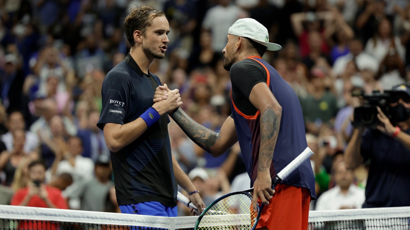 Nick Kyrgios a Daniil Medvedev.