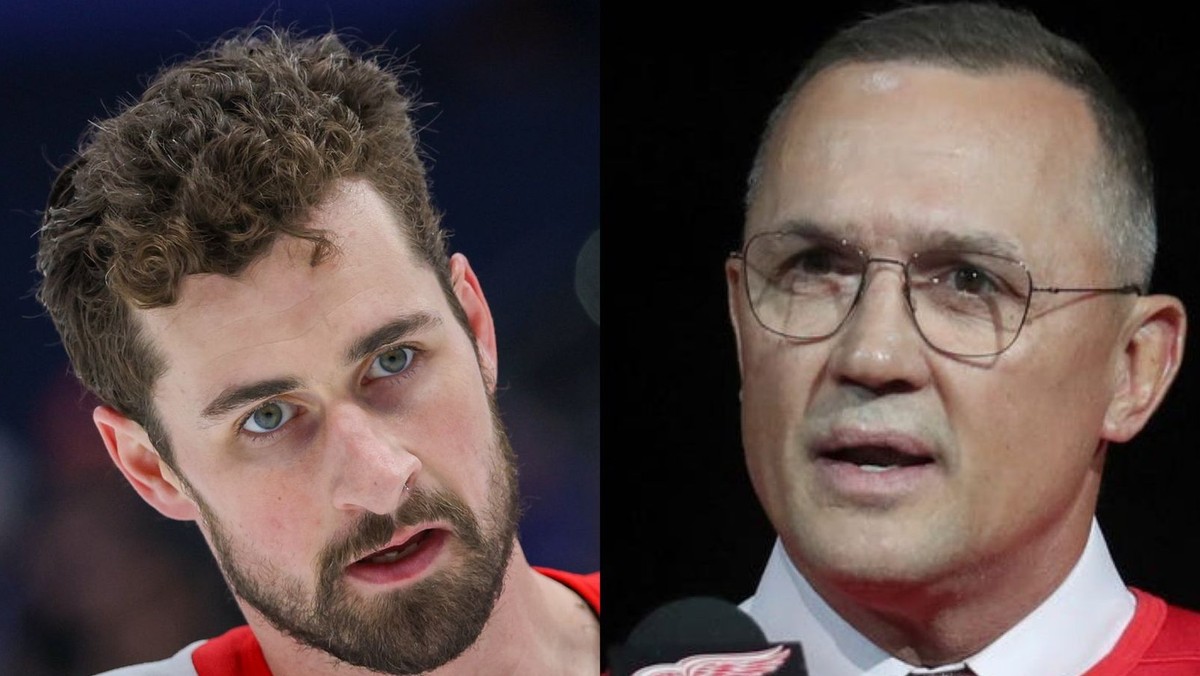 Dylan Larkin a Steve Yzerman.