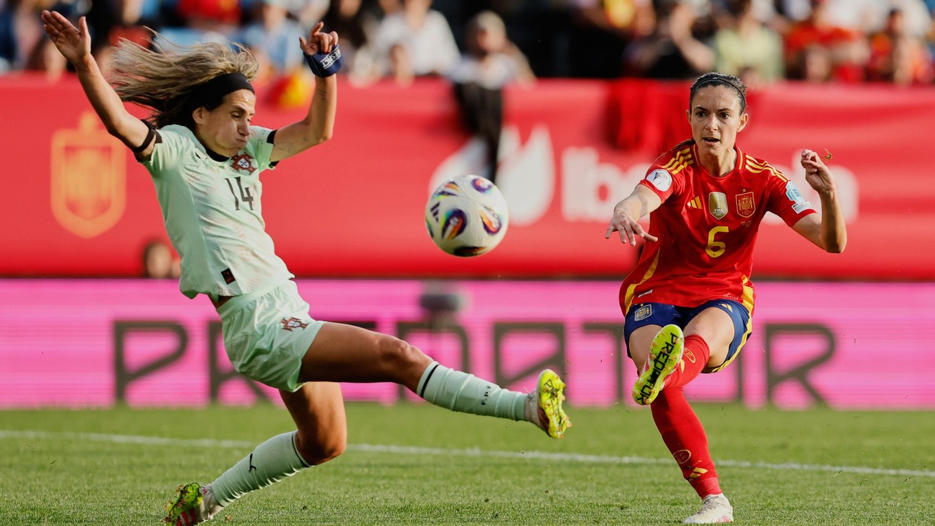 Momentka zo zápasu Španielsko -Portugalsko