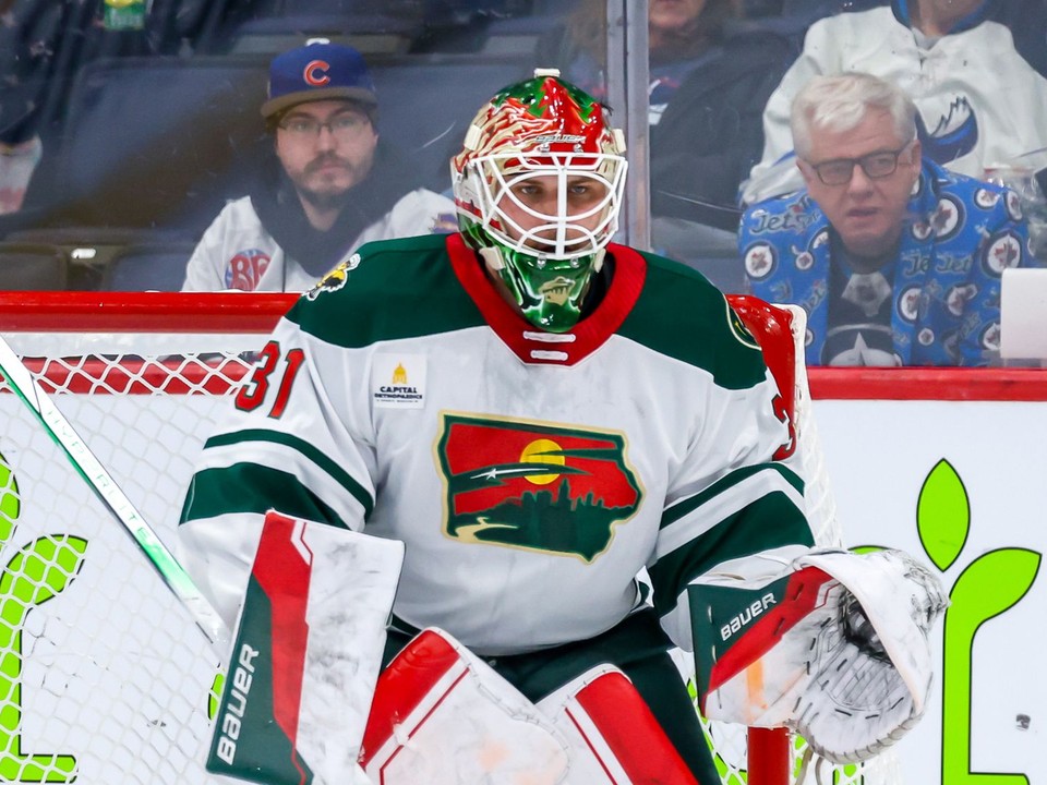 Brankár Samuel Hlavaj v drese Iowa Wild.