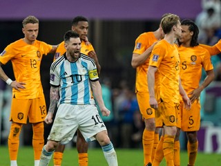 Lionel Messi v zápase proti Holandsku na MS 2022.