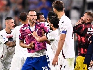 Momentka zo záveru zápasu Juventus vs. Salernatina.