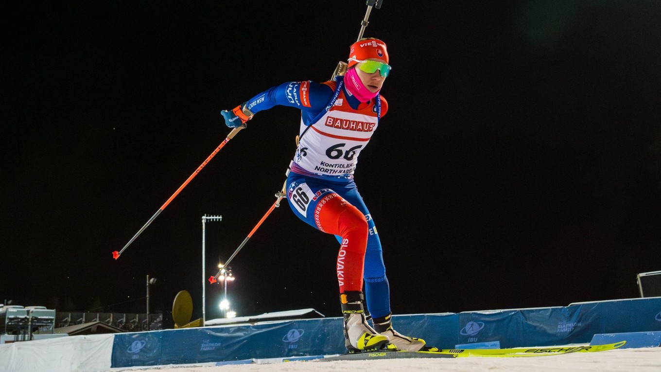 Paulína Bátovská Fialková počas Svetového pohára v Kontiolahti. 