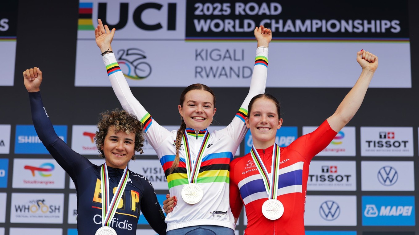 Holanďanka Megan Arensová na stupni víťazov.