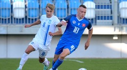 Nino Marcelli v prípravnom zápase hráčov do 21 rokov vo futbale medzi Slovenskom a Gréckom