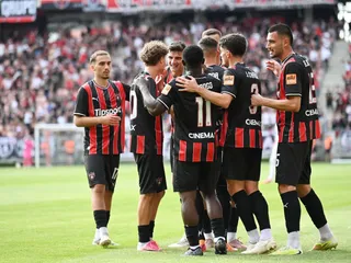 Na snímke radosť hráčov Trnavy po strelení gólu počas prípravného zápasu FC Spartak Trnava - Besiktas Istanbul.