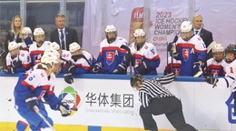 Slovenské reprezentantky na turnaji 1-A divízie MS v hokeji žien 2023.
