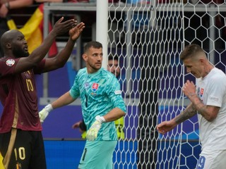 Romelu Lukaku strelil proti Slovensku dva góly, ani jeden však neplatil. 