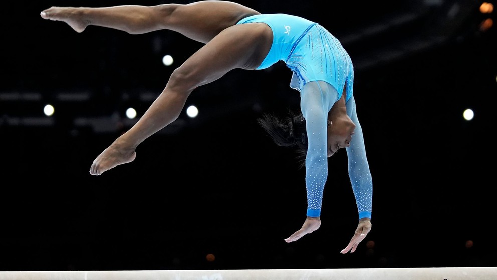 Americká gymnastka Simone Bilesová na MS 2023.