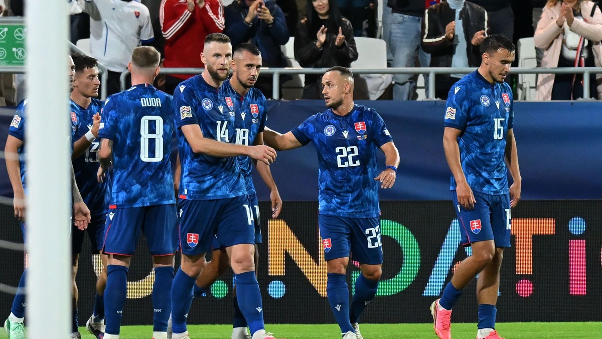 Momentka zo zápasu Slovensko - Moldavsko v Lige národov