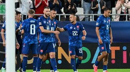 Momentka zo zápasu Slovensko - Moldavsko v Lige národov