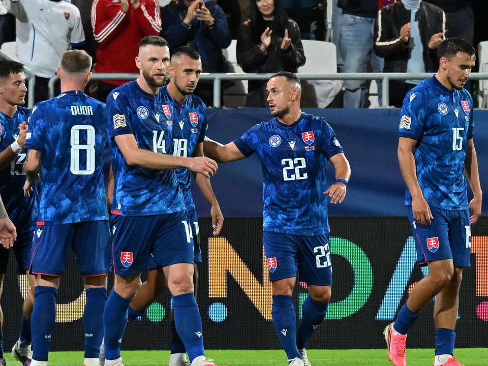 Momentka zo zápasu Slovensko - Moldavsko v Lige národov