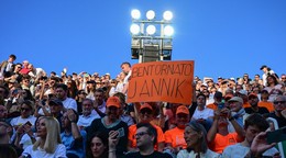 Fanúšikovia Jannika Sinnera na turnaji ATP Rím 2025.